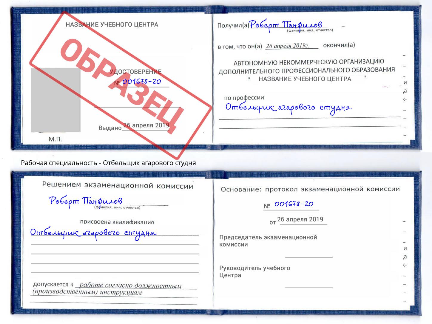 Отбельщик агарового студня Чусовой